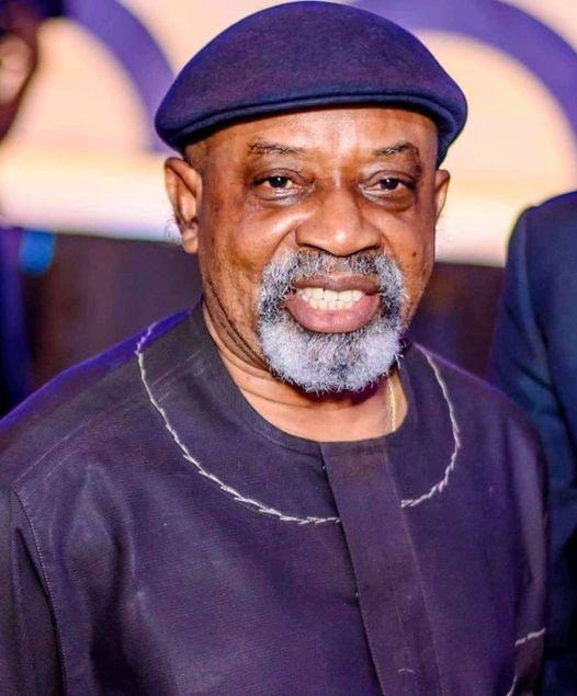 PRESIDENT BUHARI GREETS MINISTER OF LABOUR, SEN. CHRIS NGIGE AT 70