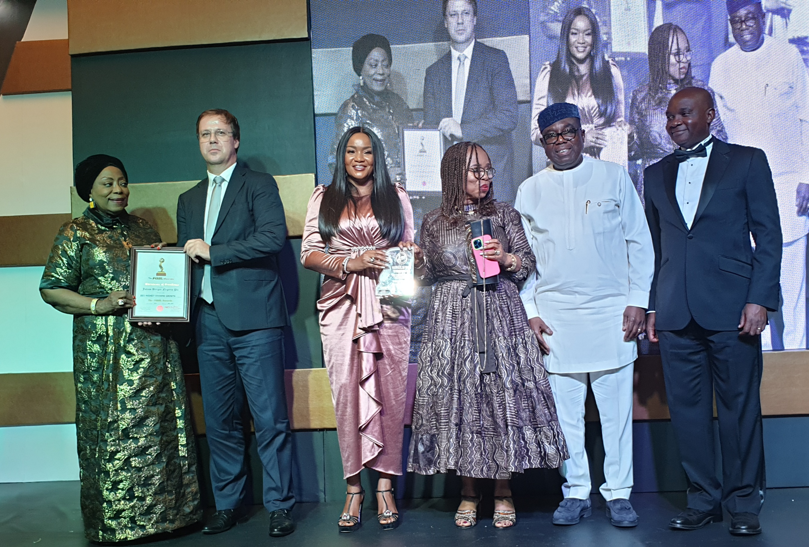 JULIUS BERGER NIGERIA PLC WINS NIGERIA’S 2022 HIGHEST DIVIDEND GROWTH AWARD AT 25TH PEARL AWARDS IN LAGOS